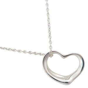 TIFFANY&Co. Open heart Necklace Elsa Peretti Silver925 heart 1.9g Women